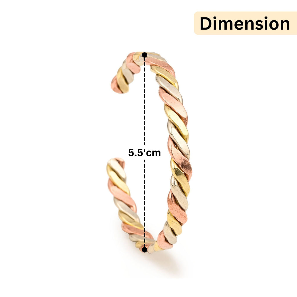 Weave Tri Metal Adjustable Cuff
