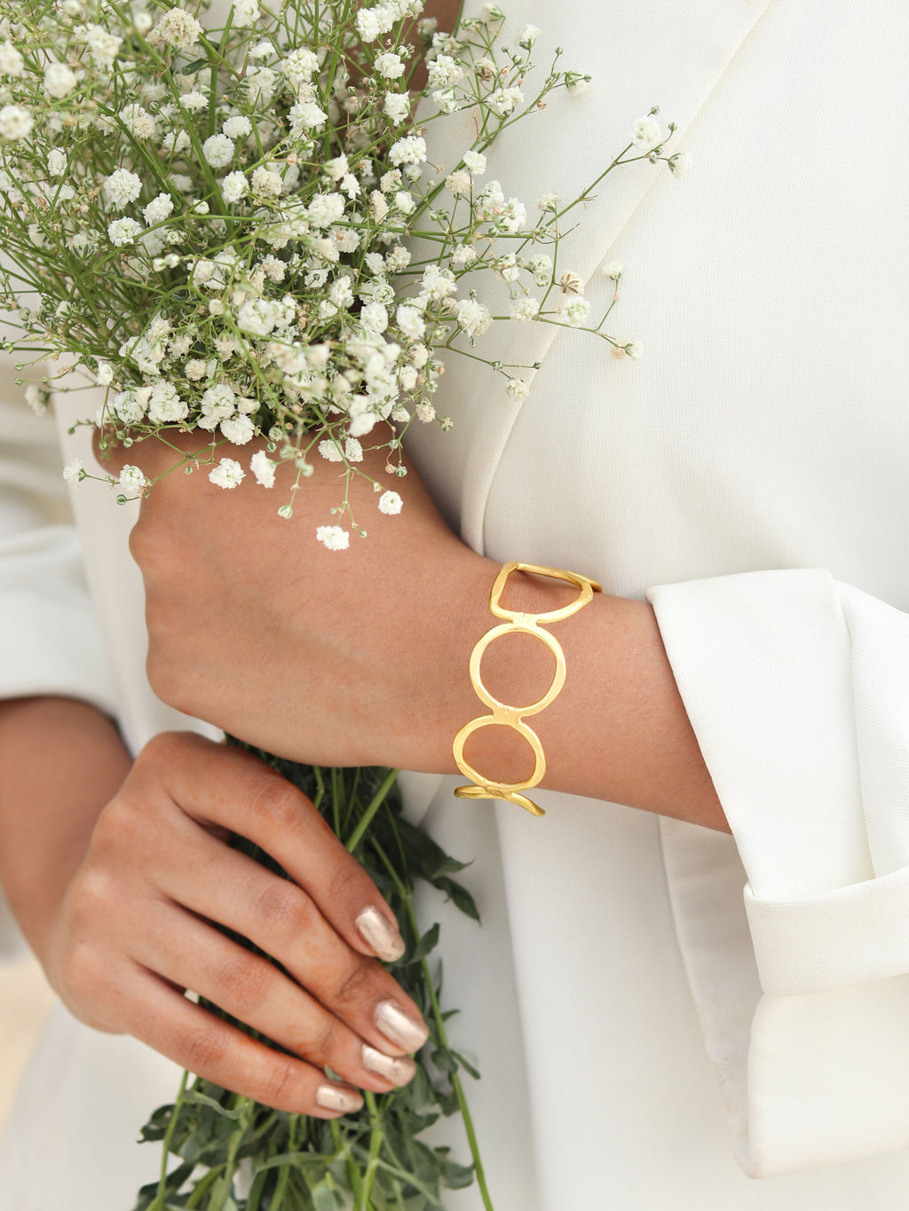 Pebble Brass Adjustable Bracelet