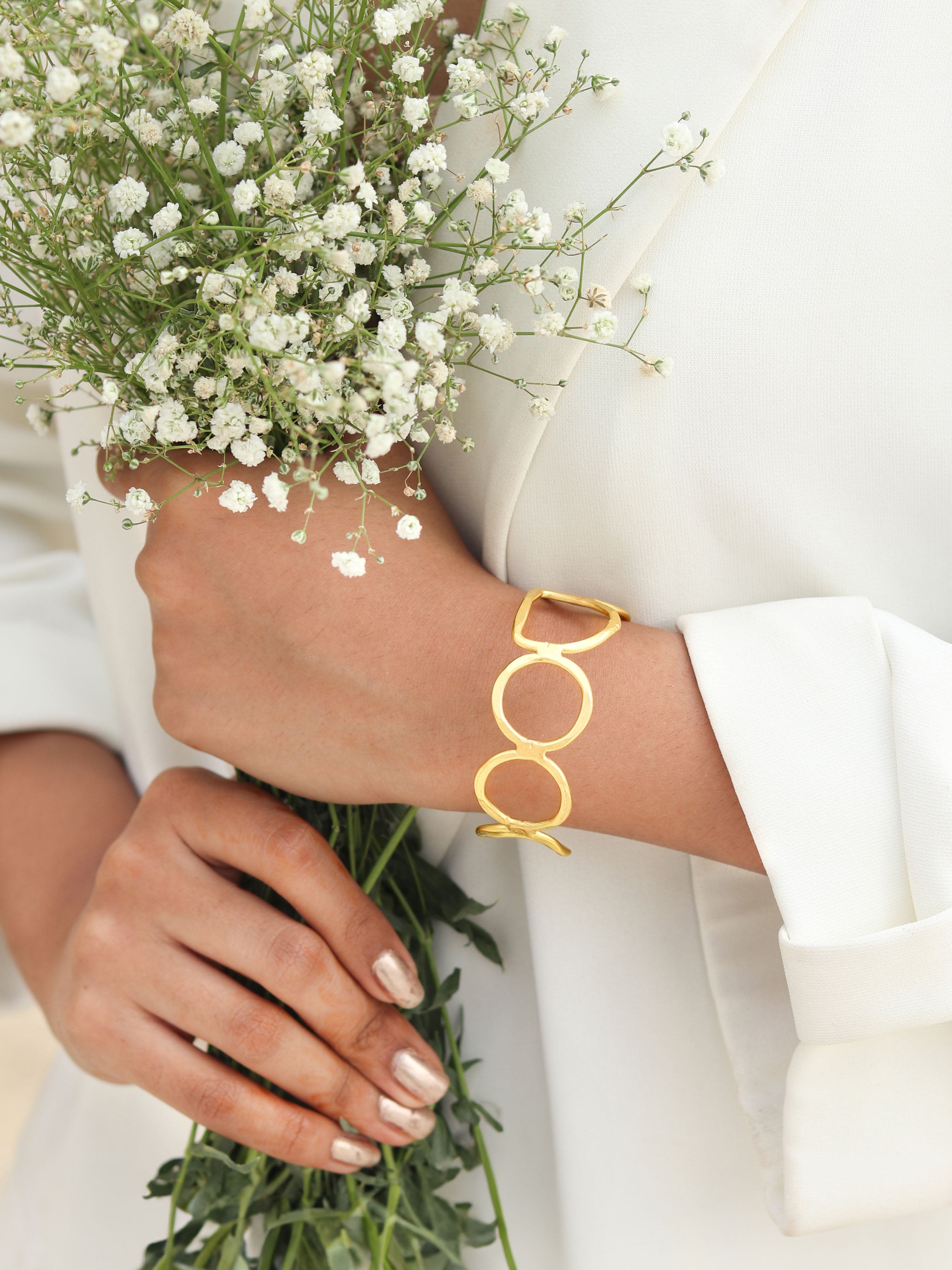 Pebble Brass Adjustable Bracelet