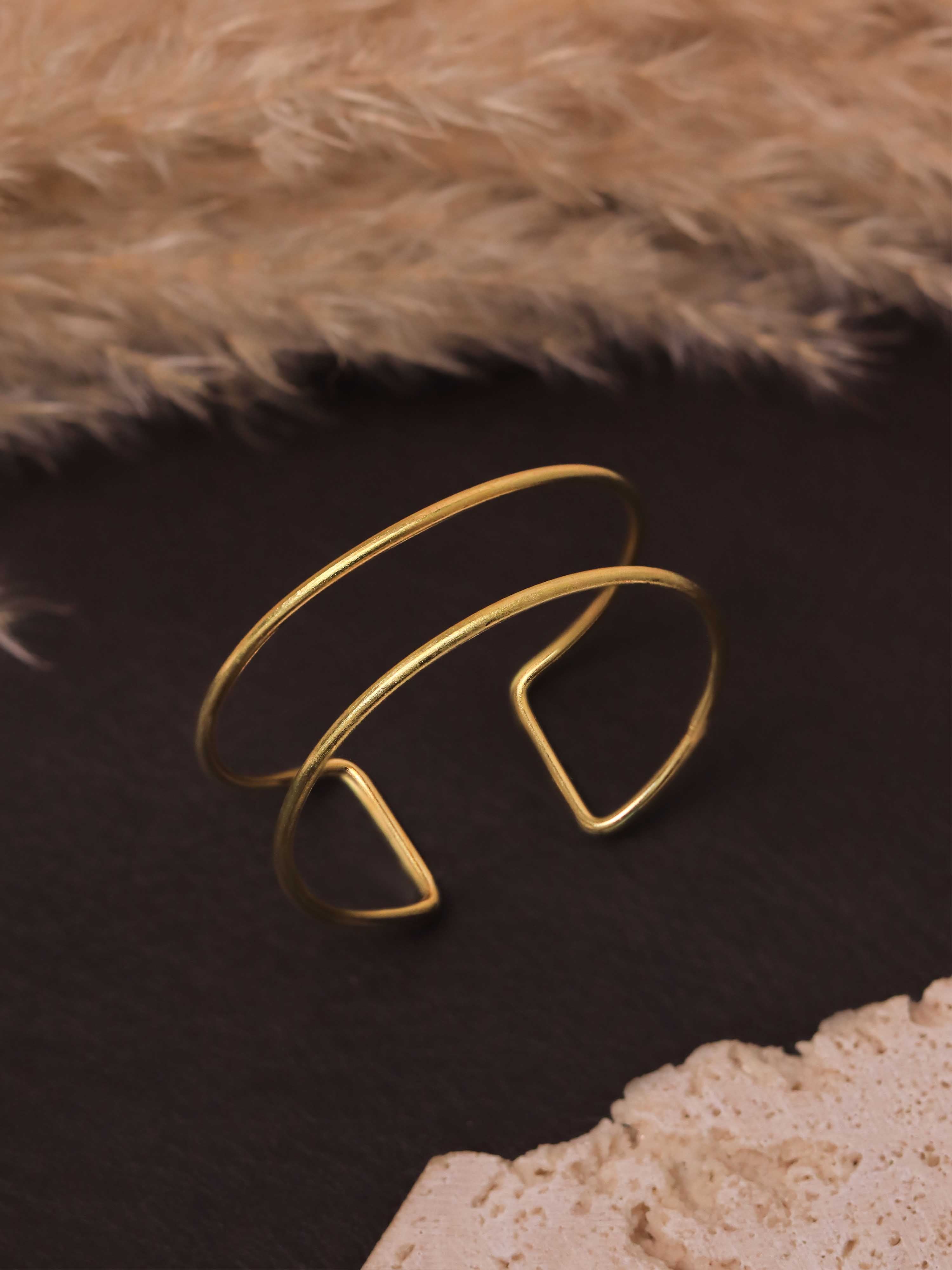 Open Lines Brass Adjustable Bracelet