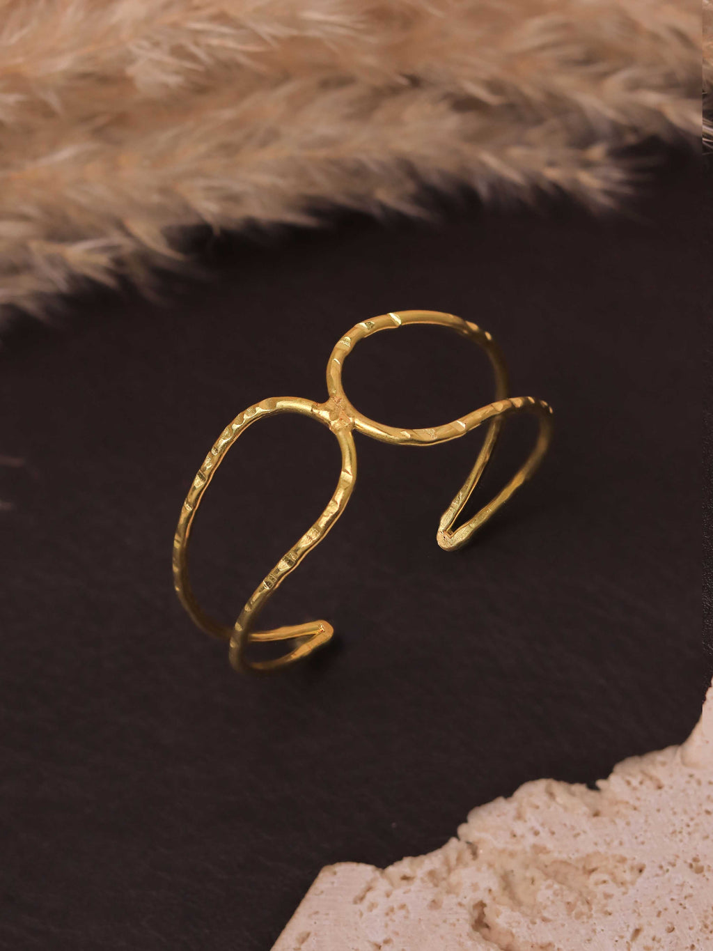 Connected Arc Brass Adjustable Bracelet