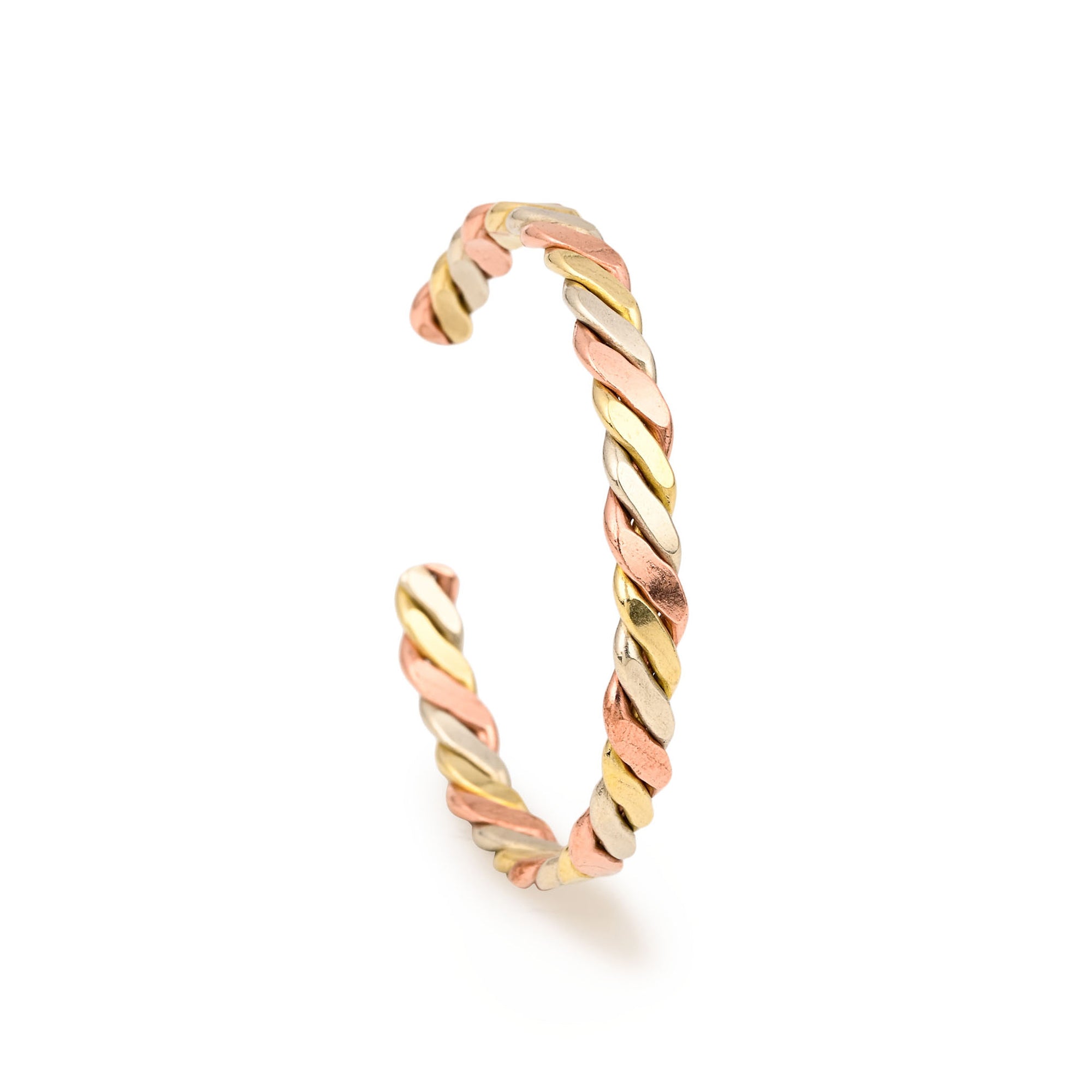 Weave Tri Metal Adjustable Cuff