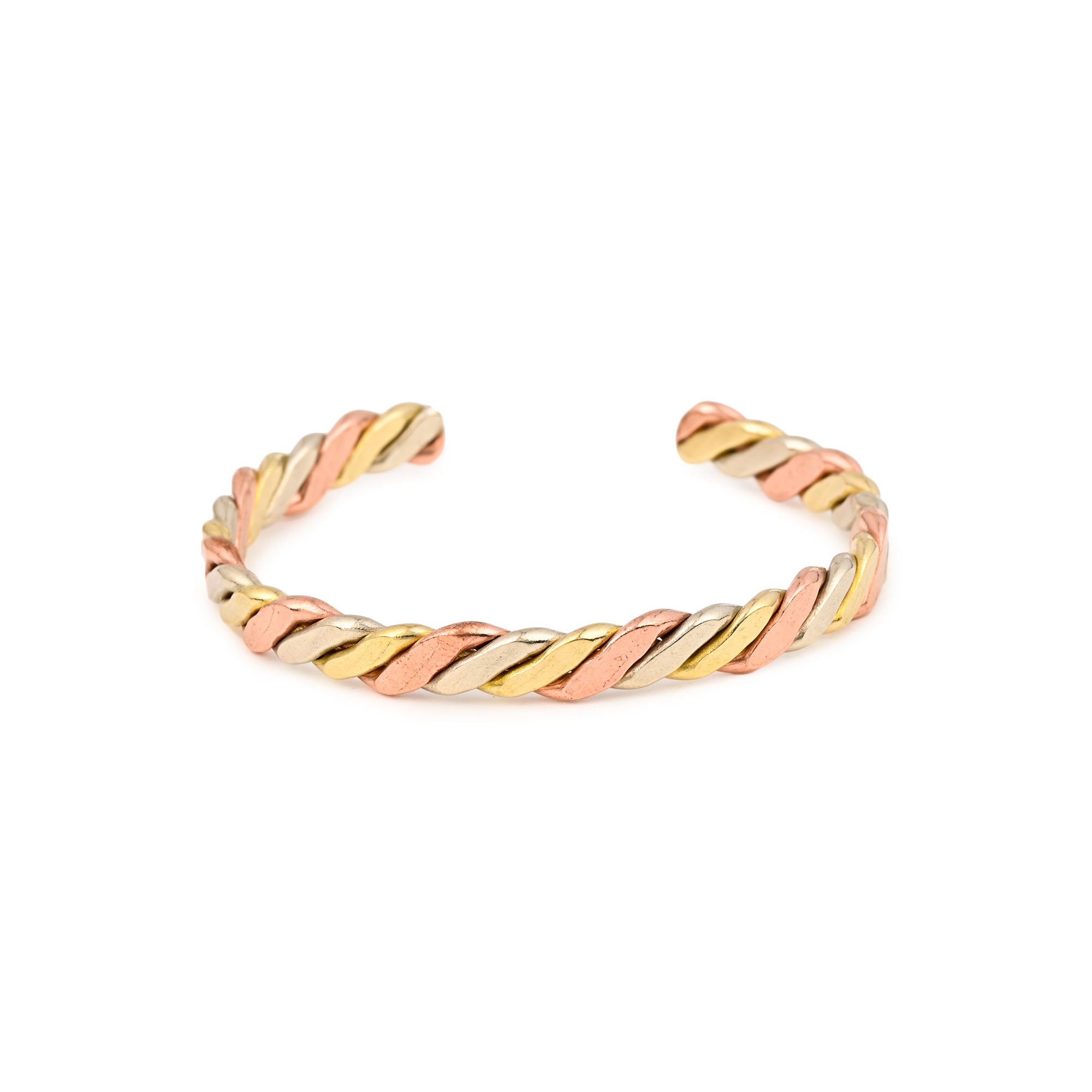 Weave Tri Metal Adjustable Cuff