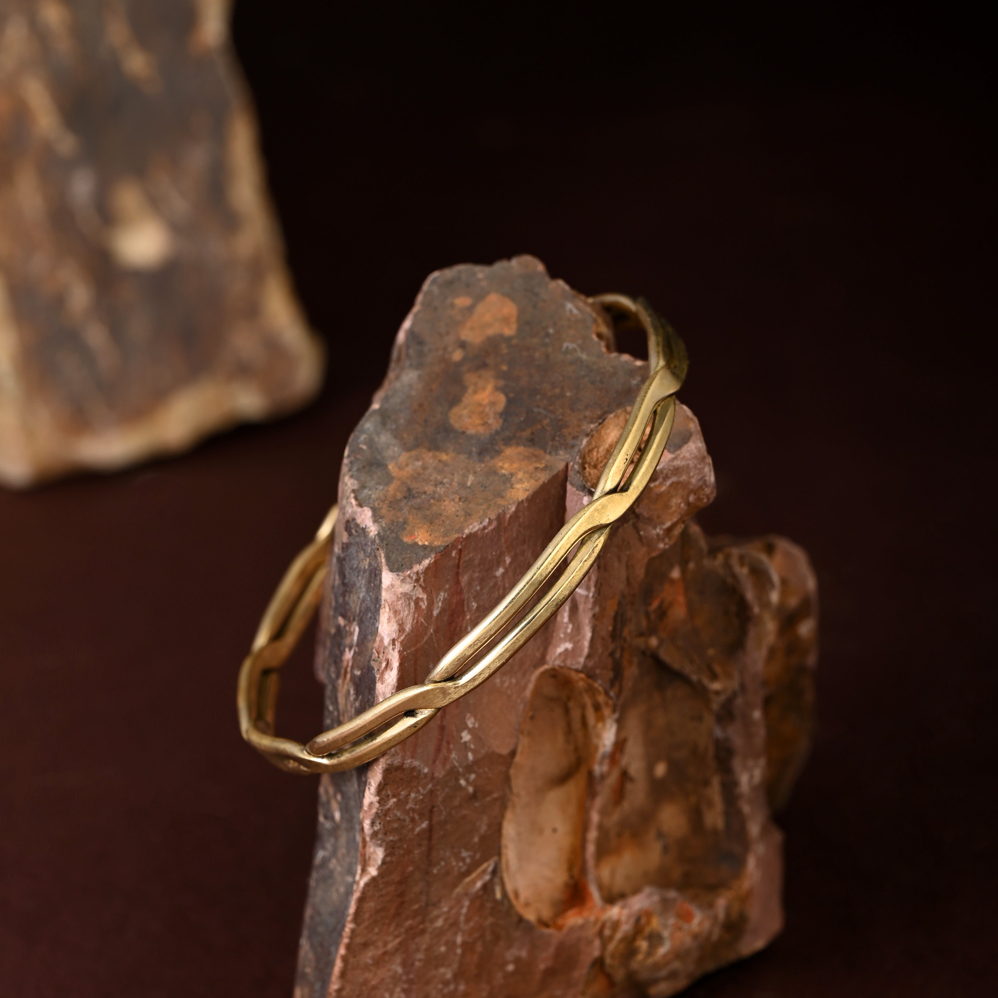 Cross Skinny Adjustable Brass Bracelet