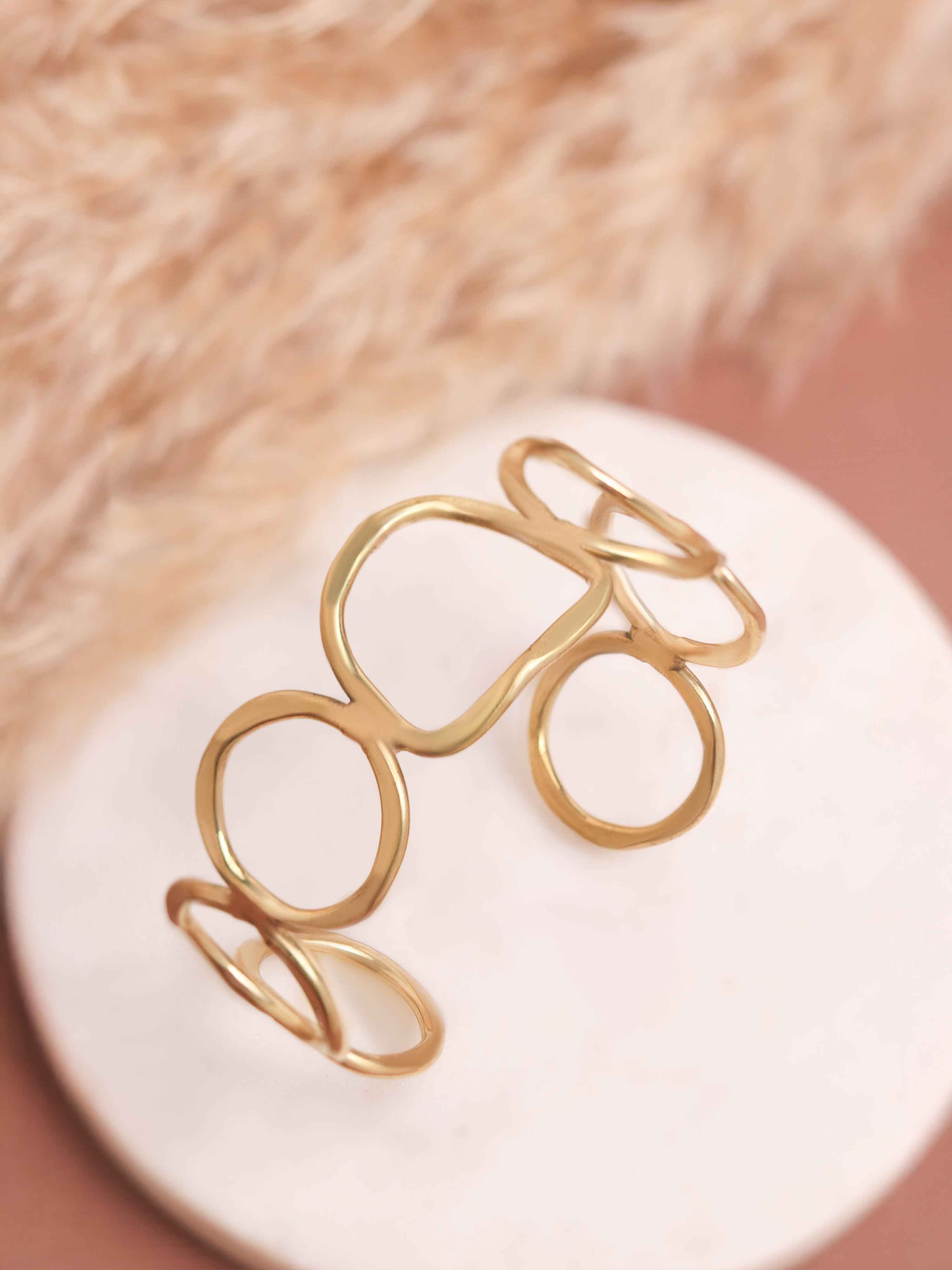 Pebble Brass Adjustable Bracelet