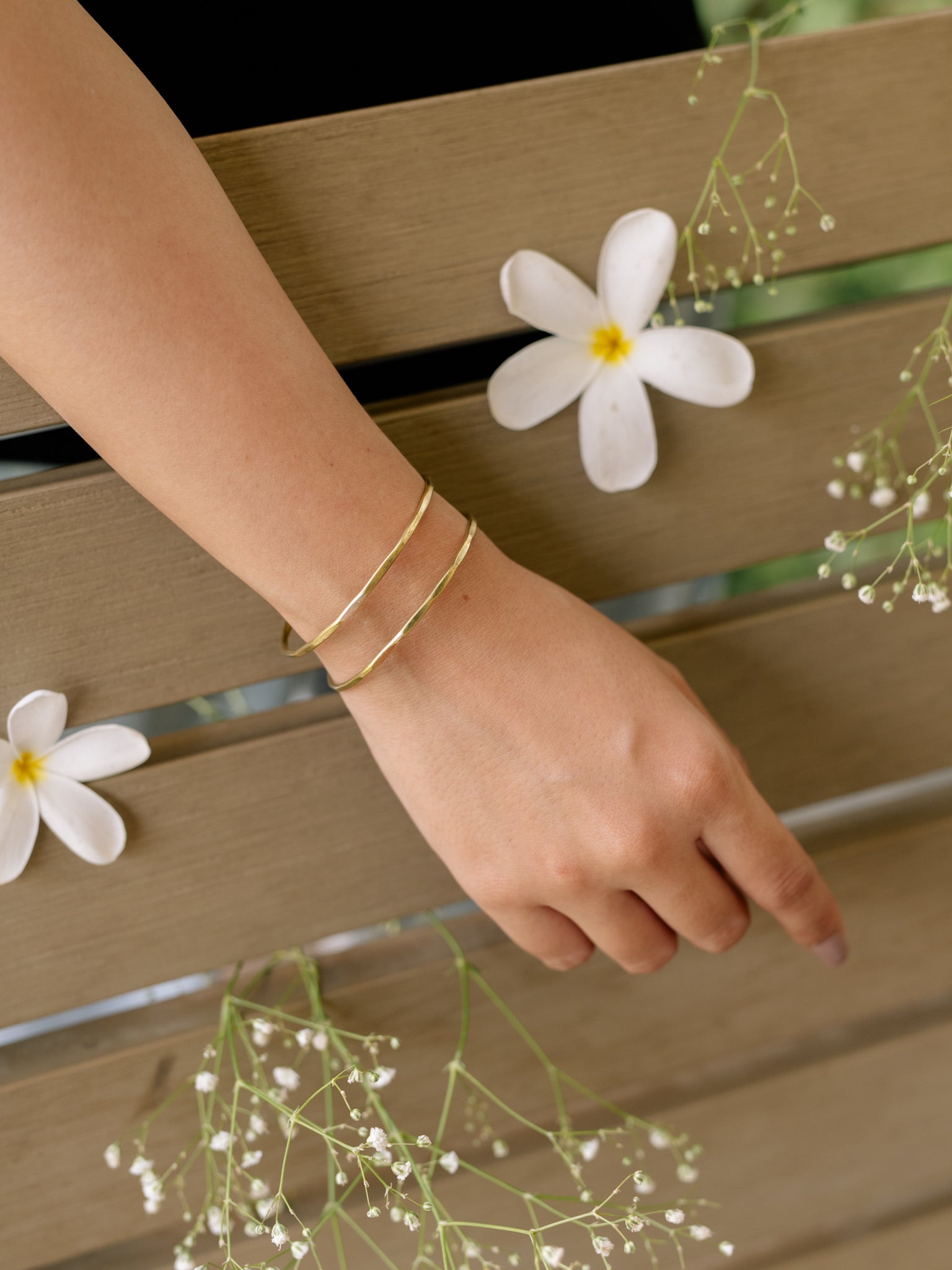 Open Lines Brass Adjustable Bracelet