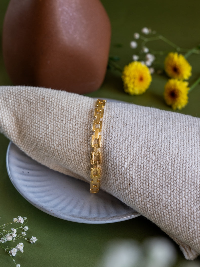 Classic Link Brass Statement Bracelet
