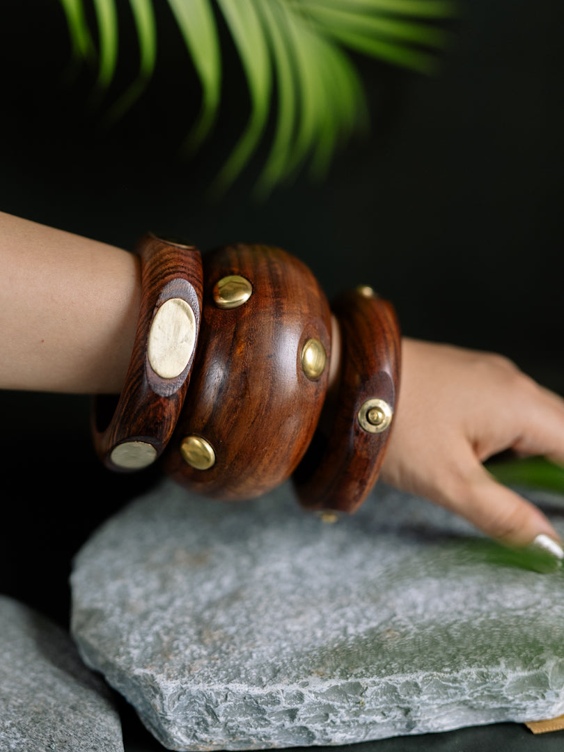 Wooden  Bangles-Stack of 3