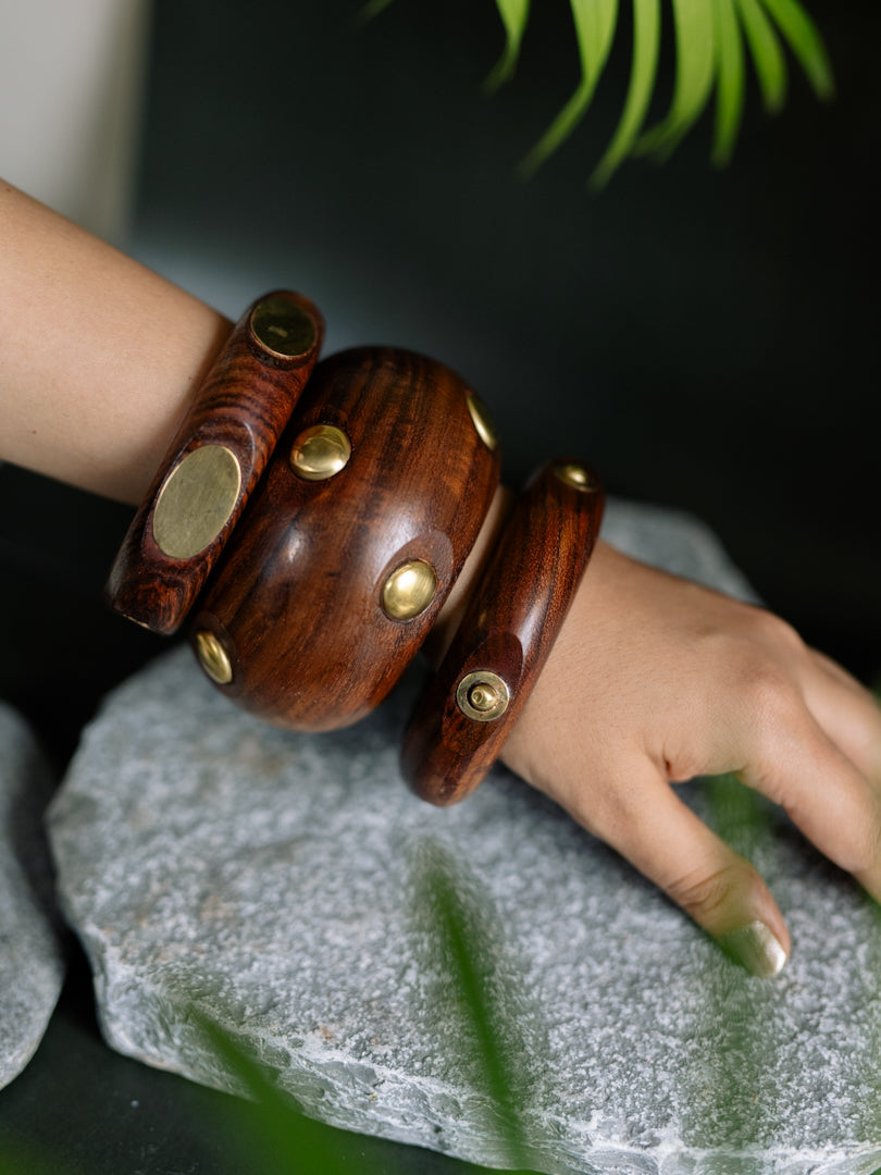 Wooden  Bangles-Stack of 3
