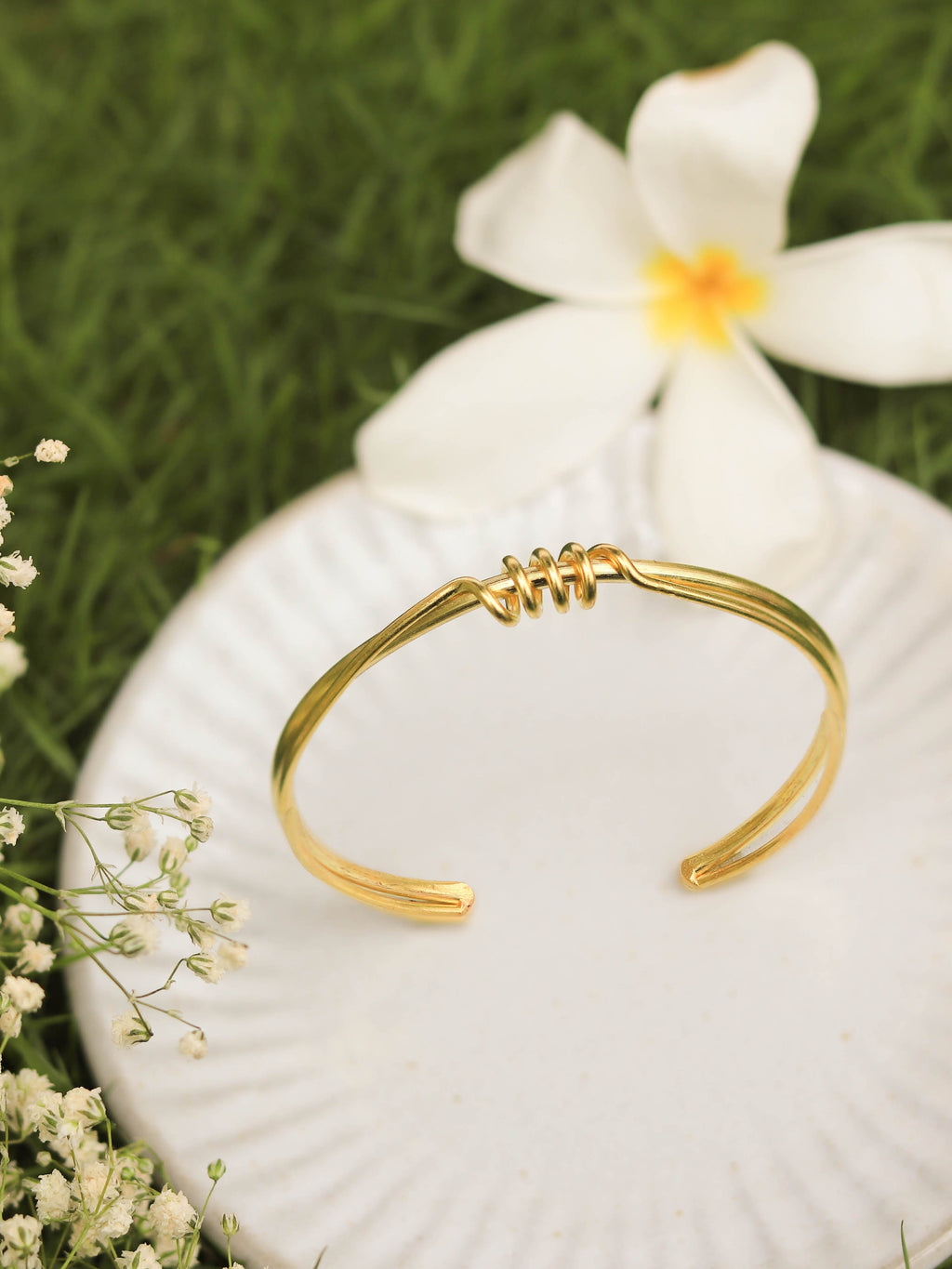 Eira Spring Minimal Adjustable Brass Bracelet