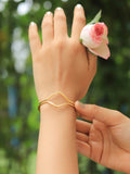 Hexa Line Adjustable Brass Bracelet