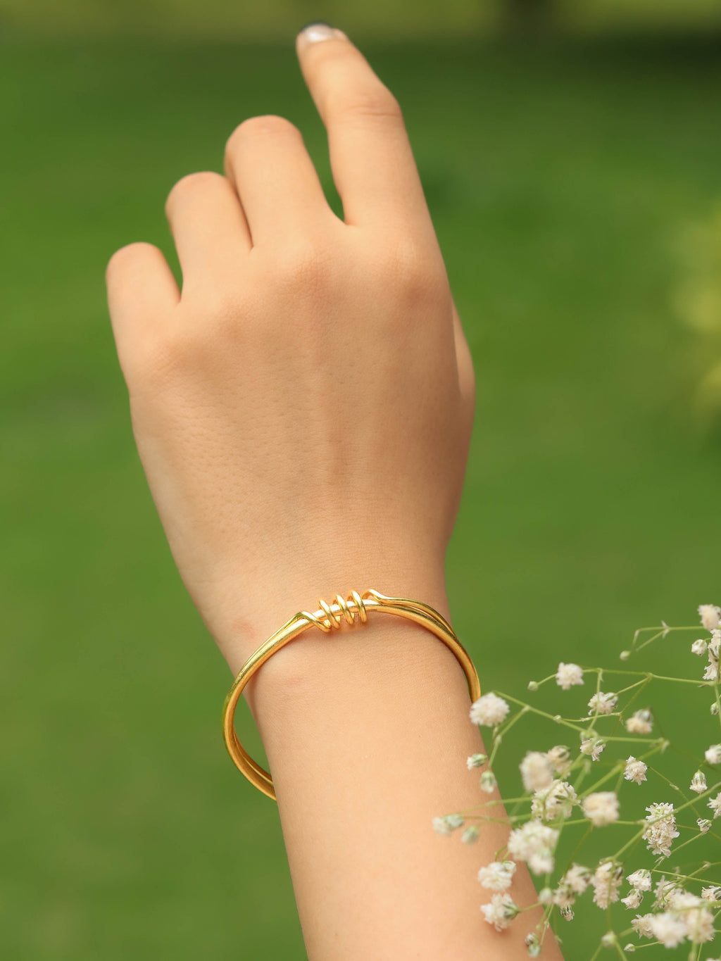 Eira Spring Minimal Adjustable Brass Bracelet