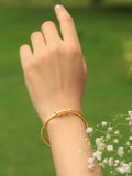 Eira Spring Minimal Adjustable Brass Bracelet