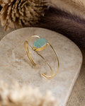 Lucky Green Amazonite Brass Bracelet
